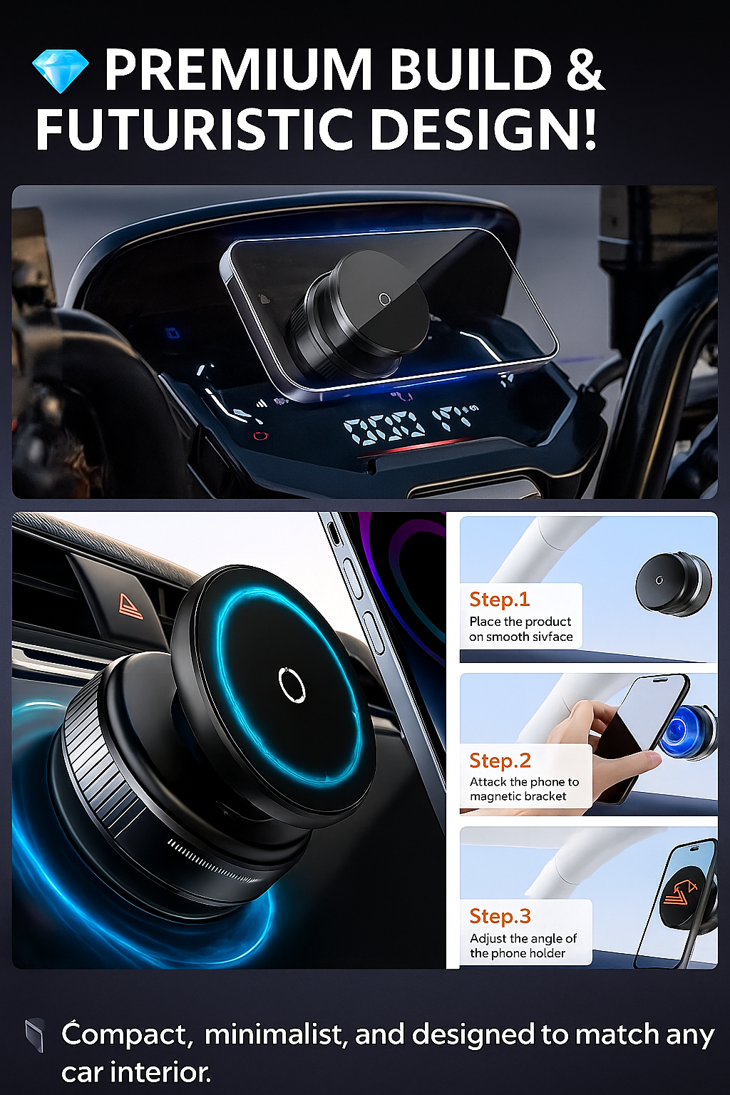 OrbitMount™ — 360° Rotating MagSafe Car Holder