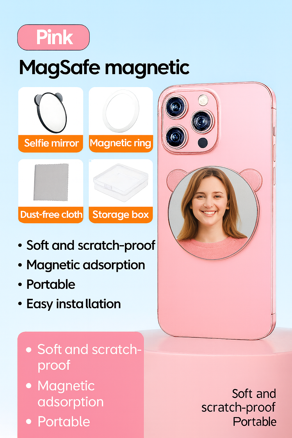 ✨ SnapPerfect™ Magnetic Selfie Mirror – Flawless HD Rear Camera Shots