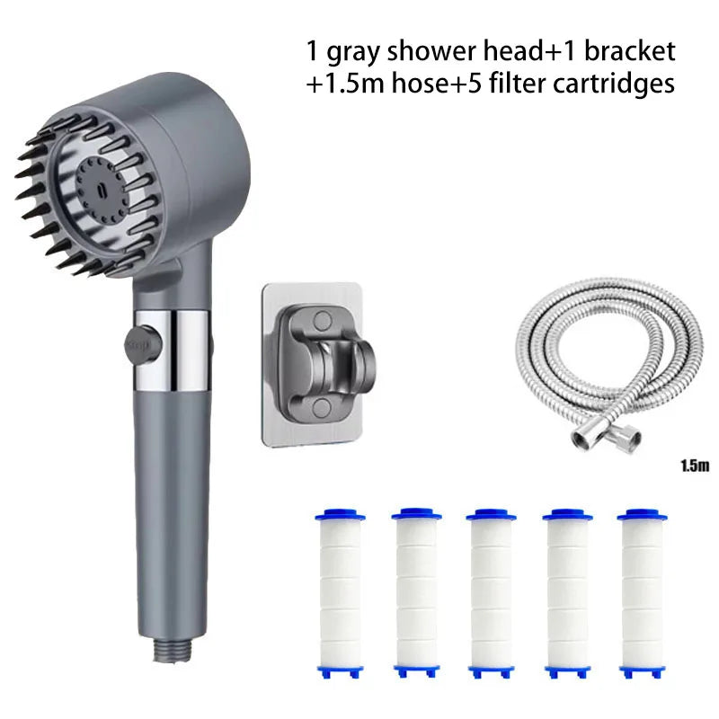 🚿 AquaGlow™ 4-Mode High-Pressure Shower Filter & Massage Head